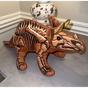 Dinosaur Triceratops Wildlife Artists Skelesaurus Plush Stuffed ANIMAL 16" EUC